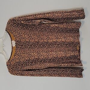 JONDEN By Linda Leal Vintage leopard slinky top